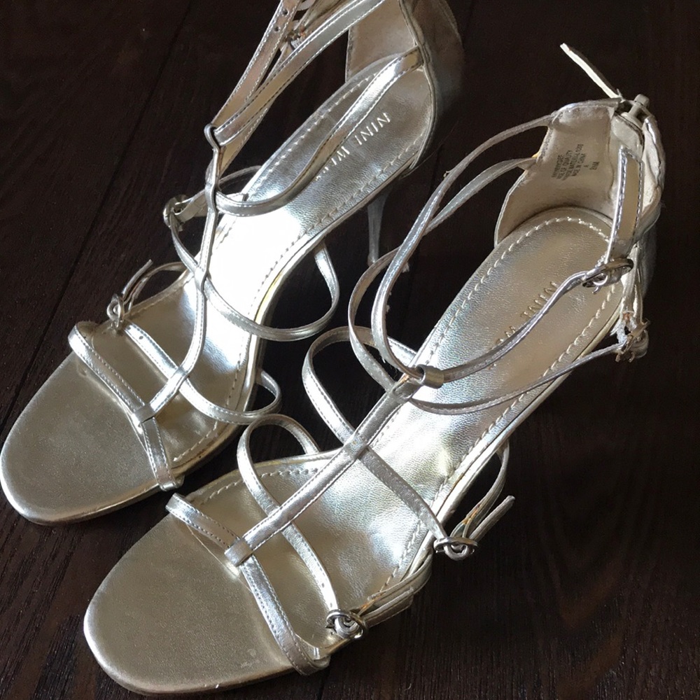 Gold strappy heels! Never worn!